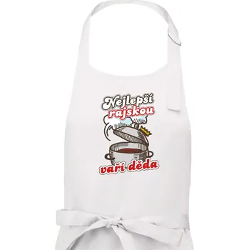 Kuchyňská zástěra Nejlepší rajskou vaří děda - Pánská zástěra na vaření - Univerzální velikost ( Bílá )
