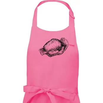 Kuchyňská zástěra Rukavice kreslené na šířku - Pánská zástěra na vaření - Univerzální velikost ( Růžová )