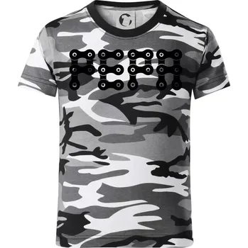 Chlapecké oblečení Řetěz - Vaše jméno - Dětské maskáčové triko - 134 cm/8 let ( Šedý maskáč )