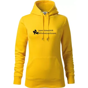 Dámská mikina Odvezu si to sám - Mikina dámská Cape s kapucí - XS ( Žlutá )