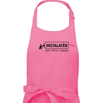 Kuchyňská zástěra Instalatér - muž mýtus legenda - Pánská zástěra na vaření - Univerzální velikost ( Růžová )