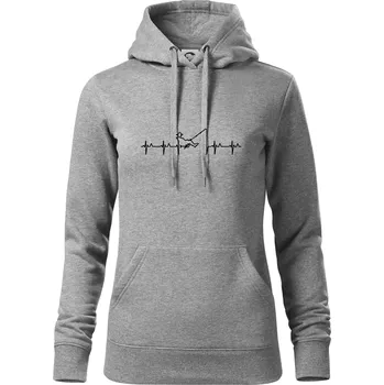 Dámská mikina Rybář ekg - Mikina dámská Cape s kapucí - S ( Tmavě šedý melír )
