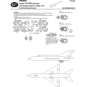 Plastikový model New Ware 1/72 Mask Chengdu F-7 ADVANCED (KPM)