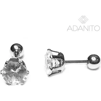 Náušnice Náušnice z chirurgické oceli s kamenem na šroubek