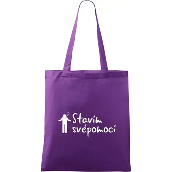 Stavím svépomocí - ikona - Taška bavlněná - 42 x 38 cm ( Fialová )