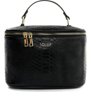 SOLIER Černá vzorovaná kosmetická taška SW01 FK01 BLACK SNAKE Velikost: ONE SIZE
