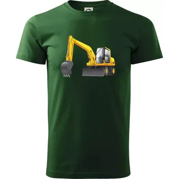 Pánské tričko Bagr bez nápisu ze předu - Triko extra velké (5-8XL) - 8XL ( Lahvově zelená )