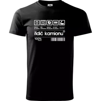 Pánské tričko Čárový kód řidič kamionu - Triko extra velké (5-8XL) - 8XL ( Černá )