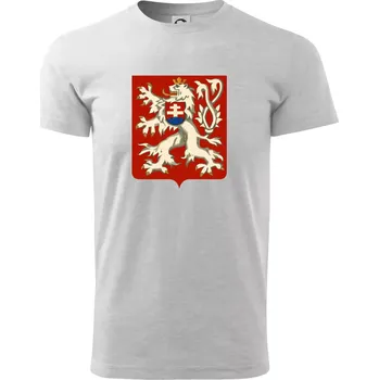 Znak ČSR - Třetí Československá republika (1945–1948) - Triko extra velké (5-8XL) - 6XL ( Světlešedý Melír )