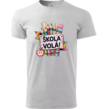 Škola volá - barevné - Triko extra velké (5-8XL) - 8XL ( Světlešedý Melír )
