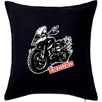 Polštář Moto Enduro - Polštář 50x50 - 50x50 - Pouze potah ( Černá )