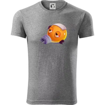 Pánské tričko Žárovka čte knihu - Viper FIT - Pánské zůžené tričko - M ( Tmavě šedý melír )