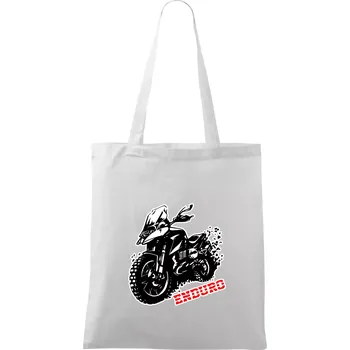 Moto Enduro - Taška bavlněná - 42 x 38 cm ( Bílá )