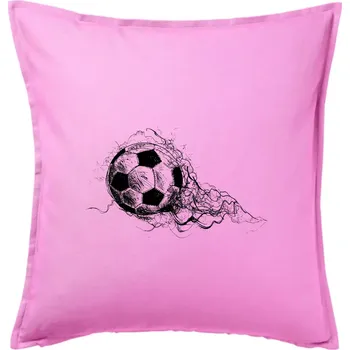Polštář Fotbalový míč - kresba tužkou - Polštář 50x50 - 50x50 - Pouze potah ( Růžová )