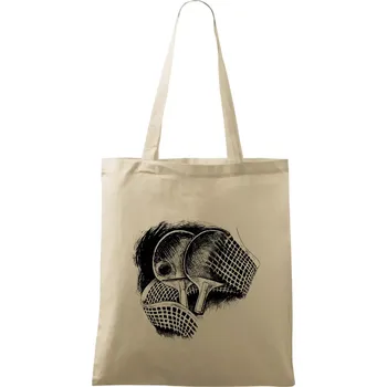 Nákupní taška Ping pong pálky a síť - Taška bavlněná - 42 x 38 cm ( Naturální )