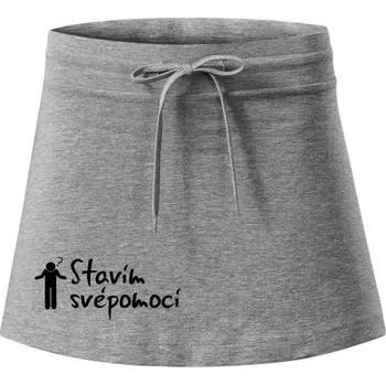 Dámská sukně Stavím svépomocí - ikona - Sportovní sukně - two in one - L ( Tmavě šedý melír )