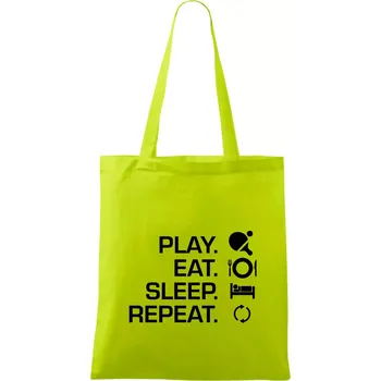 Stolní tenis - eat sleep - Taška bavlněná - 42 x 38 cm ( Limetková )