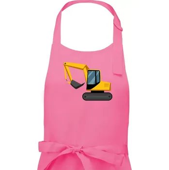 Kuchyňská zástěra Bagr bez nápisu z boku - Pánská zástěra na vaření - Univerzální velikost ( Růžová )