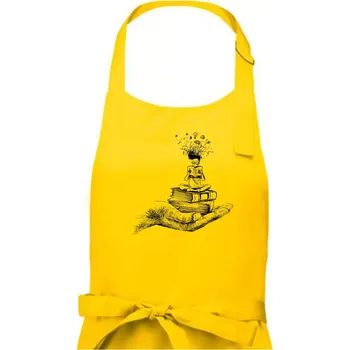 Kuchyňská zástěra Čtenář - ruka kreslená - Pánská zástěra na vaření - Univerzální velikost ( Žlutá )