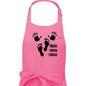 Kuchyňská zástěra Makám rukama i nohama - Pánská zástěra na vaření - Univerzální velikost ( Růžová )