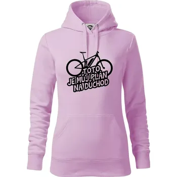 Dámská mikina Ebike plán na důchod - Mikina dámská Cape s kapucí - S ( Orchid )