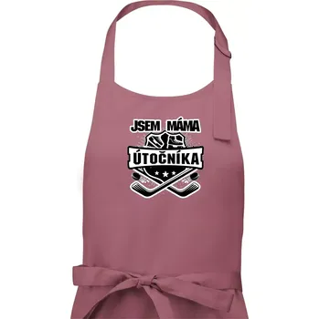 Kuchyňská zástěra Hokejový erb - Táta útočníka - Dámská zástěra na vaření - Univerzální velikost ( Starorůžová )