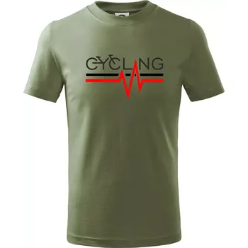 Chlapecké oblečení Cycling ekg - Tričko dětské bavlněné - 158 cm/12 let ( Khaki )