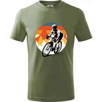 Cyklista - Mountains! This is it! - Tričko dětské bavlněné - 122 cm/6 let ( Khaki )