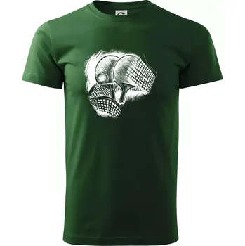Pánské tričko Ping pong pálky a síť - Triko extra velké (5-8XL) - 7XL ( Lahvově zelená )