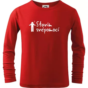 Chlapecké tričko Stavím svépomocí - ikona - Triko dětské Long Sleeve - 122 cm/6 let ( Červená )