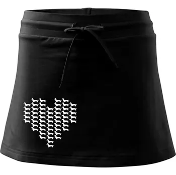 Dámská sukně Jezevčík - Srdce - Sportovní sukně - two in one - XL ( Černá )