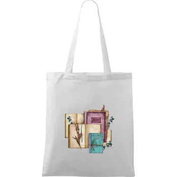 Knihy staré fialové - Taška bavlněná - 42 x 38 cm ( Bílá )