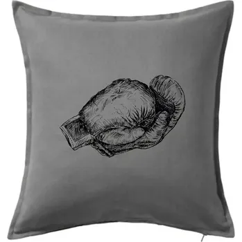 Polštář Rukavice kreslené na šířku - Polštář 50x50 - 50x50 - Včetně výplně ( Tmavě šedý melír )