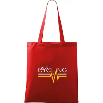 Nákupní taška Cycling ekg - Taška bavlněná - 42 x 38 cm ( Červená )