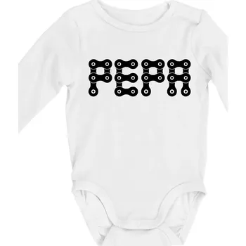 Kojenecký body Řetěz - Vaše jméno - Body kojenecké s dlouhým rukávem - Dlouhý r. do 3 měs ( Bílá )