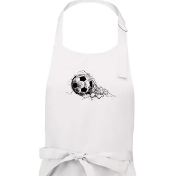 Kuchyňská zástěra Fotbalový míč - kresba tužkou - Dámská zástěra na vaření - Univerzální velikost ( Bílá )