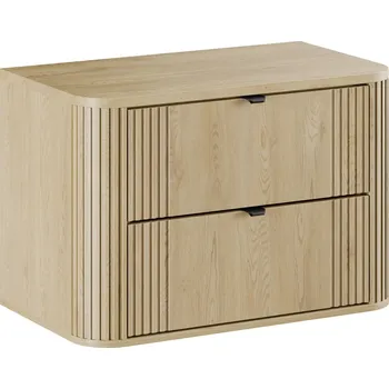 Policová skříň Závěsná skříňka pod umyvadlo Ovalia s deskou 80 cm dub Cremona