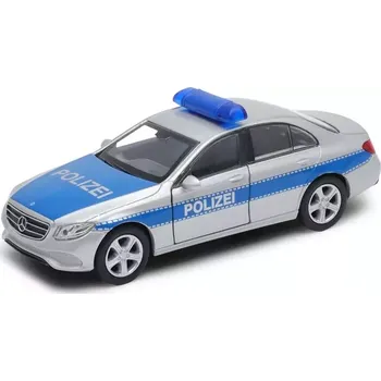 autíčko Welly 2016 Mercedes-Benz E-Class POLIZEI 1:34 stříbrný s modrým pruhem
