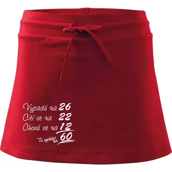 Dámská sukně Vypadá, cítí se, chová se - 60 let - Sportovní sukně - two in one - XS ( Červená )