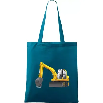 Bagr bez nápisu ze předu - Taška bavlněná - 42 x 38 cm ( Petrolejová )