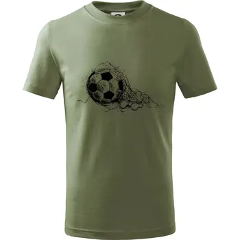 Fotbalový míč - kresba tužkou - Tričko dětské bavlněné - 146 cm/10 let ( Khaki )