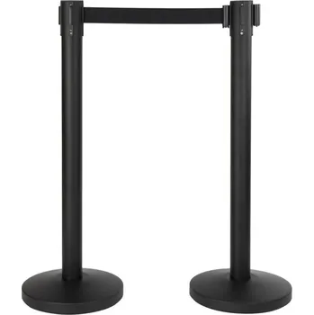 Sada 2 ks natahovacích zábranových stojanů BUDGET s podstavci, černá