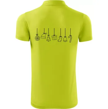 Pánská košile Rodinná vánoční trička - Vánoční ozdoby na provázku - Polokošile Victory sportovní (dresovina) - M ( Limetková )