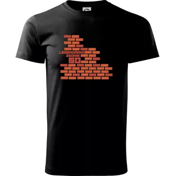 Pánské tričko Legendární zedník 50 - Triko extra velké (5-8XL) - 6XL ( Černá )
