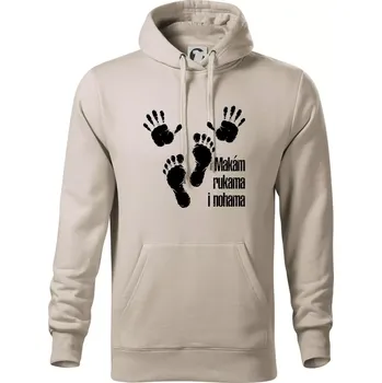 Pánská mikina Makám rukama i nohama - Mikina pánská Cape s kapucí - 4XL ( Ledově šedá )