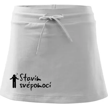 Dámská sukně Stavím svépomocí - ikona - Sportovní sukně - two in one - M ( Bílá )