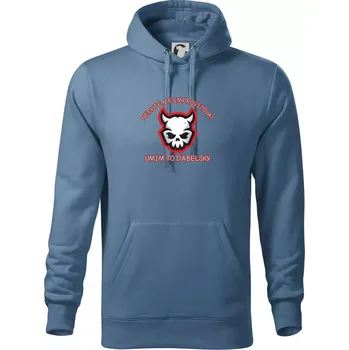 Pánská mikina Nechte mě improvizovat, umím to ďábelsky - Mikina pánská Cape s kapucí - 4XL ( Denim )