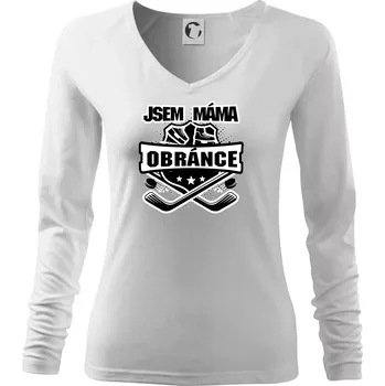 Dámské oblečení Hokejový erb - Máma obránce - Triko dámské Elegance - M ( Bílá )