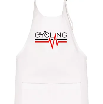 Kuchyňská zástěra Cycling ekg - Dětská zástěra na vaření - Univerzální velikost ( Bílá )