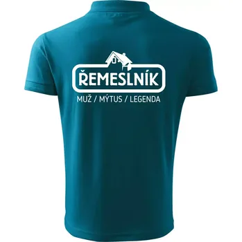 Pánská košile Řemeslník - muž mýtus legenda - Polokošile pánská Pique Polo 203 - 5XL ( Tmavý tyrkys )